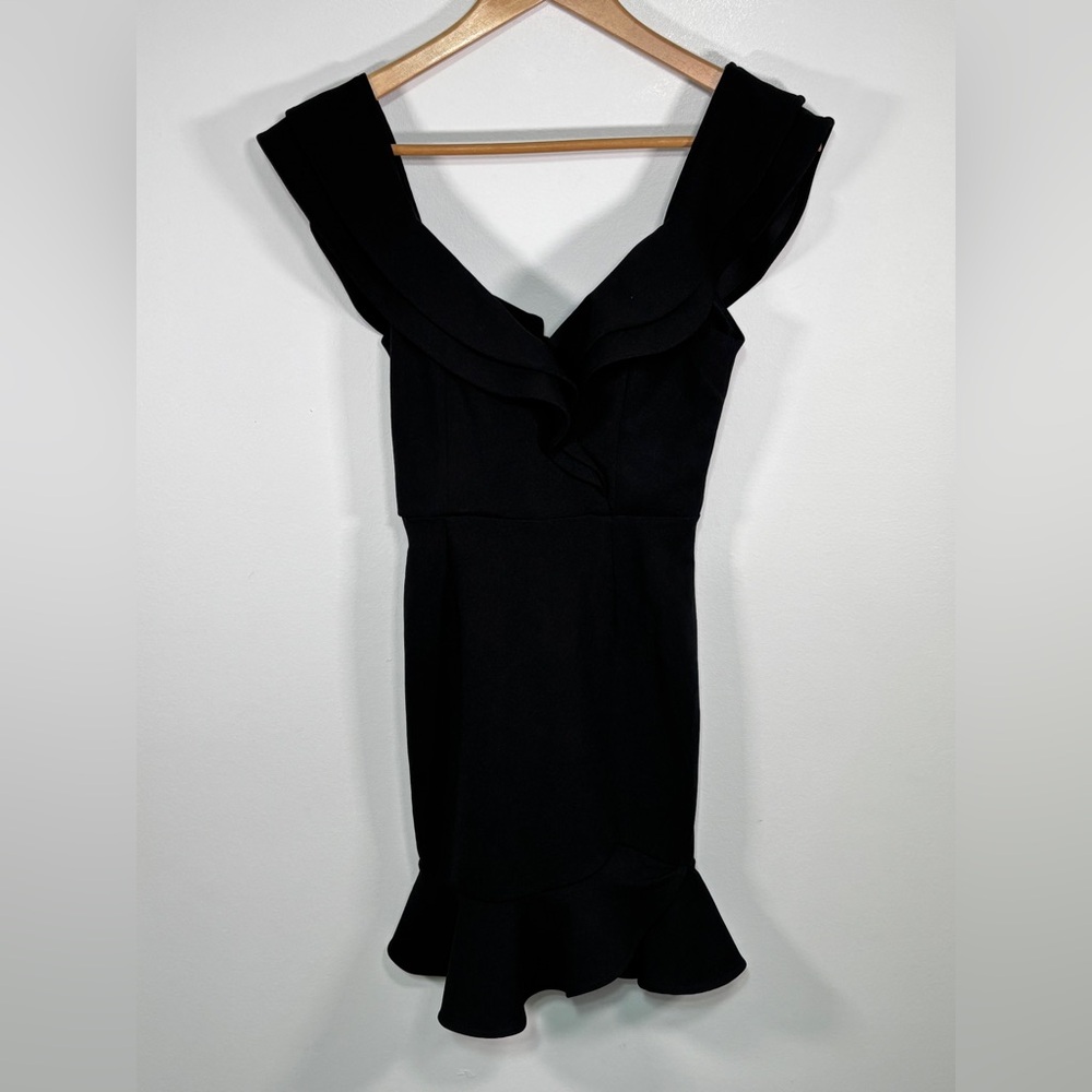 Hello Molly Black Ruffle Mini Dress